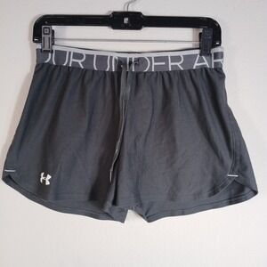 Under Armour Shorts Womens Sz S Black Logo Heatgear Drawstring Performance‎ SA20